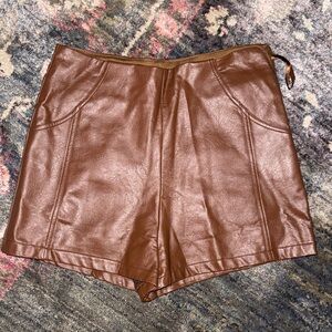 She + Sky High Waist Brown Shorts